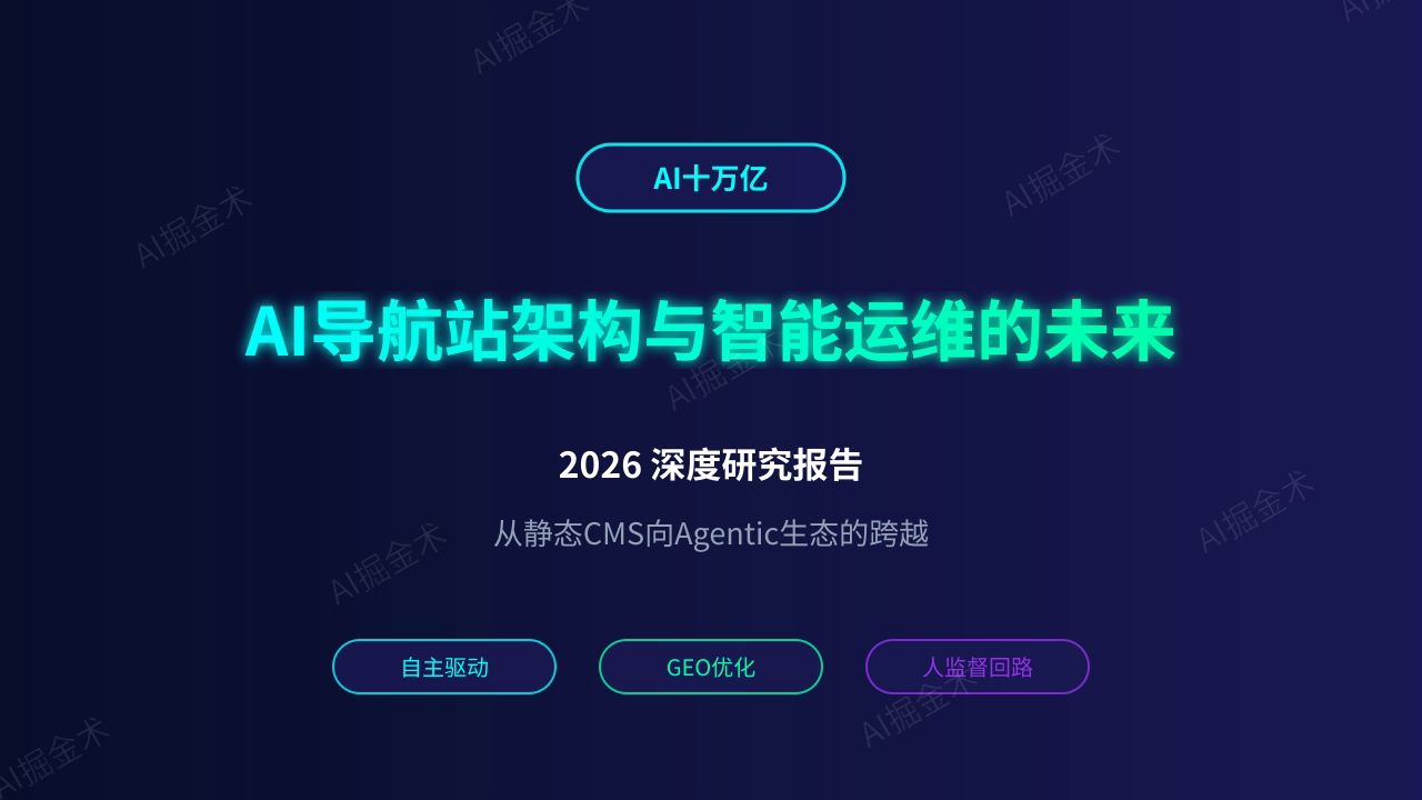 AI导航站架构与智能运维的未来:从静态CMS到Agentic生态的跨越