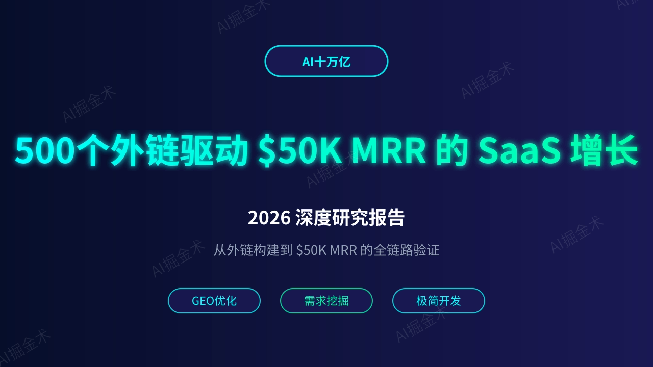 SaaS 增长策略:从外链构建到 $50K MRR 的全链路验证