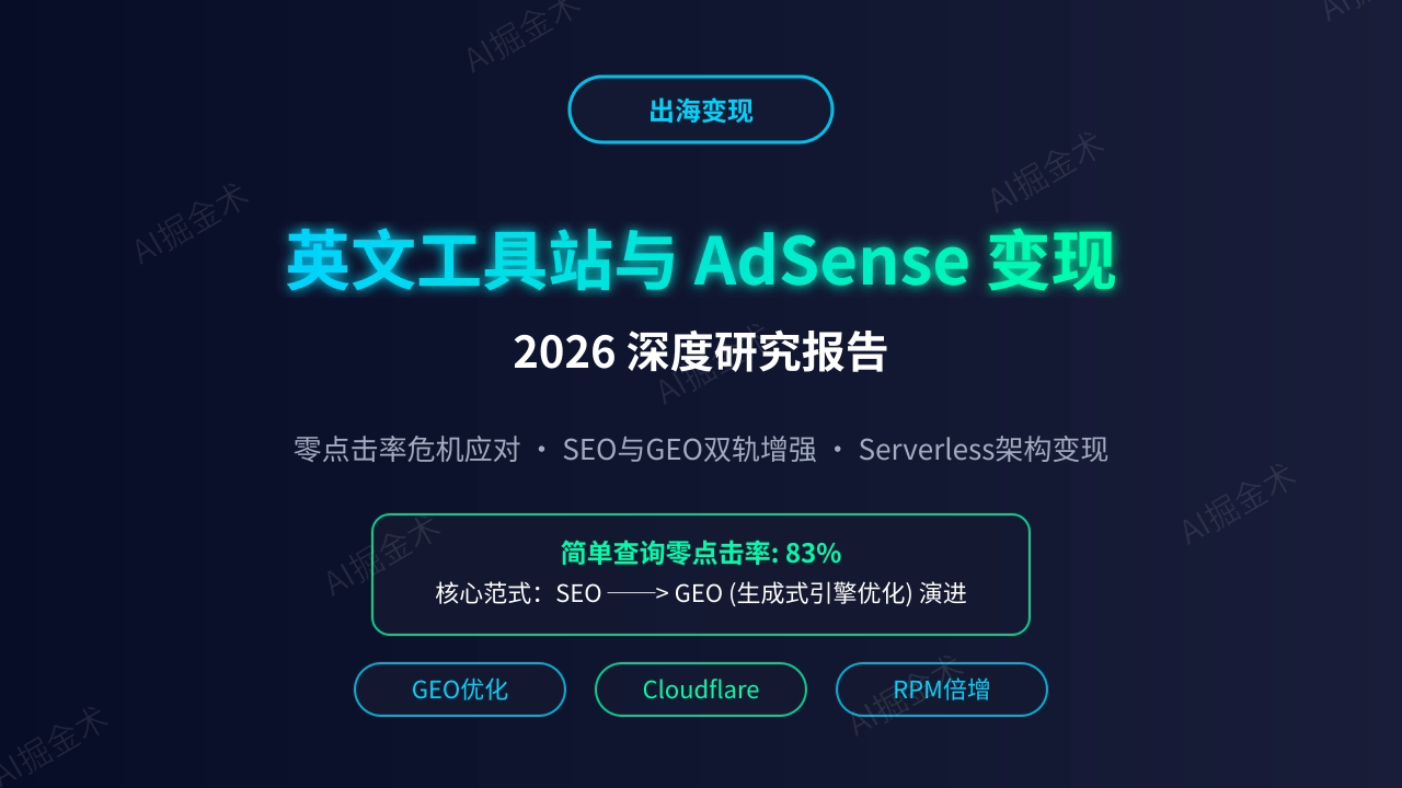 零点击危机之下,2026年英文工具站与 AdSense 变现的破局之道