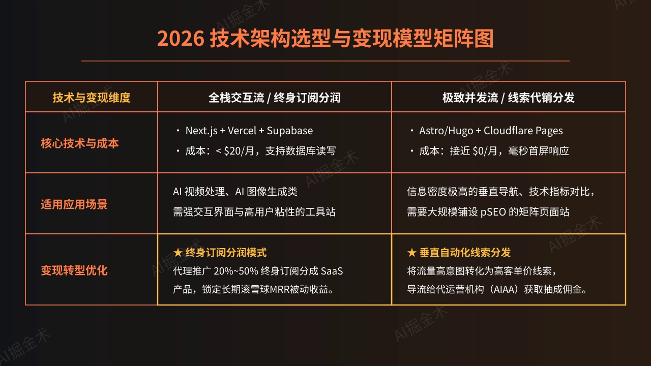 技术架构选型与变现