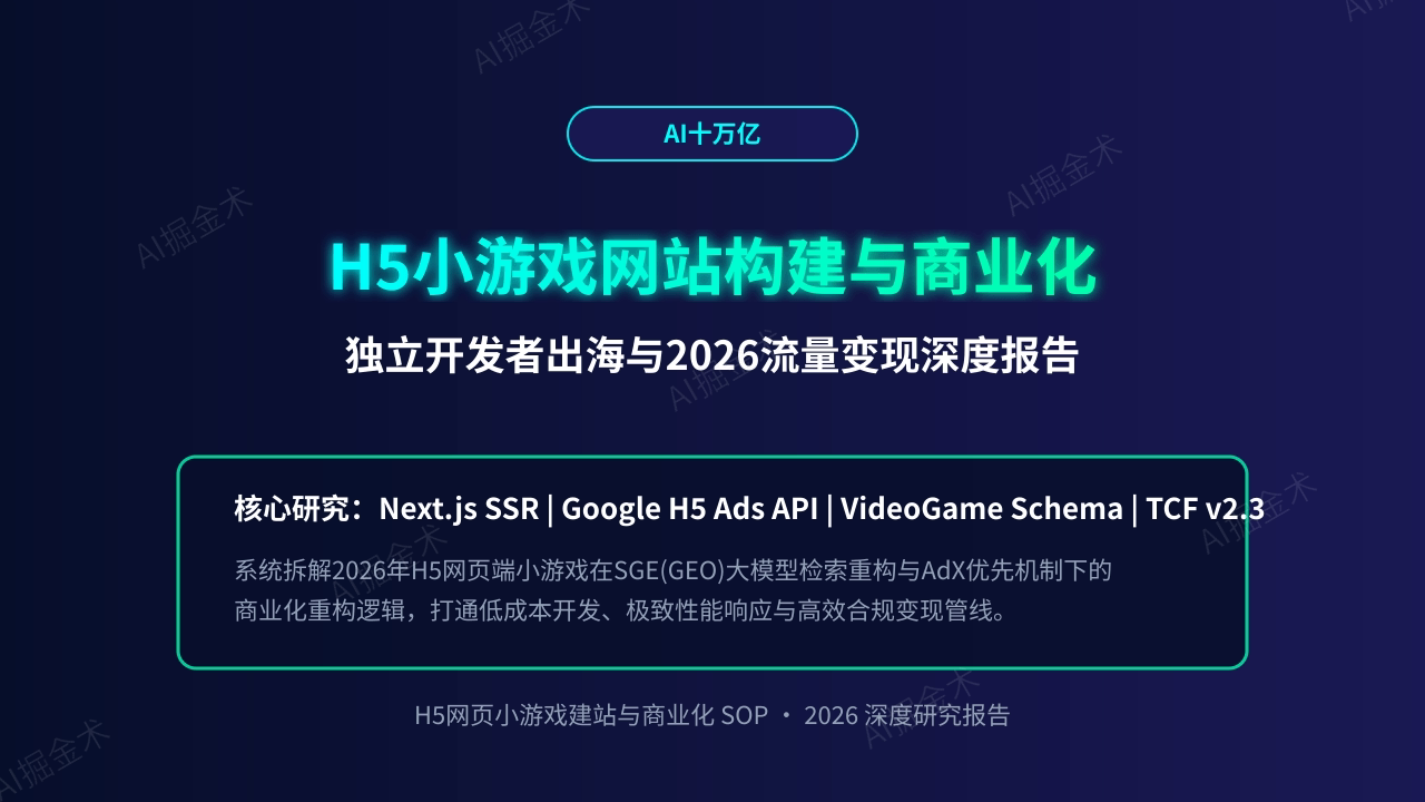 H5小游戏网站构建与商业化2026深度研究报告