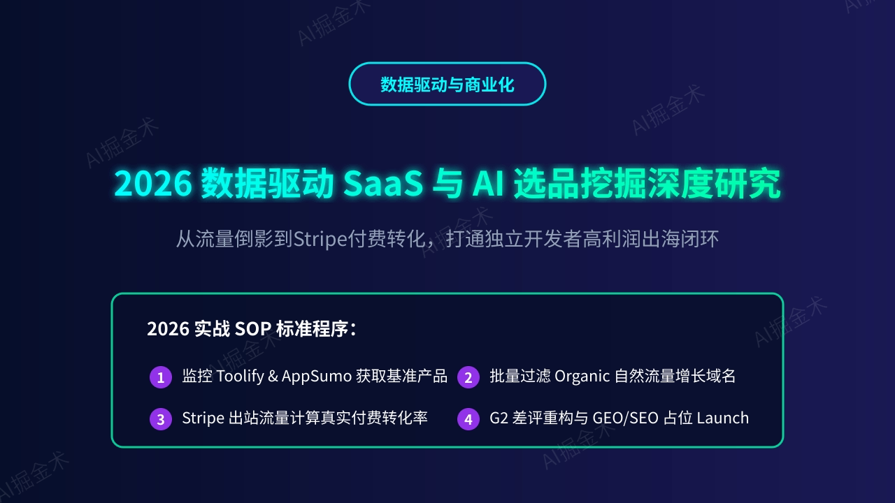 2026 数据驱动 SaaS 与 AI 选品挖掘深度研究