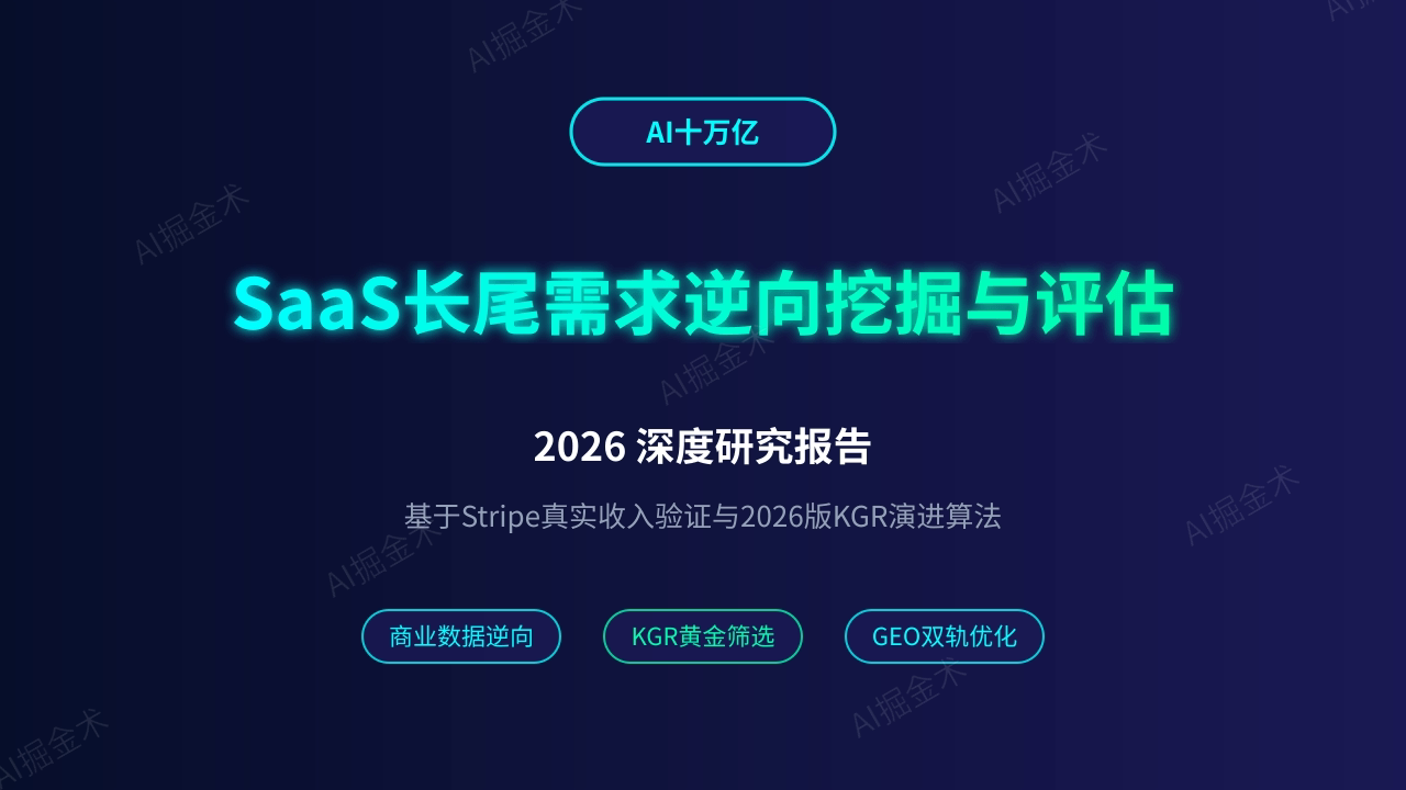 高盈收 SaaS 产品的长尾需求逆向挖掘与 KGR 评估策略