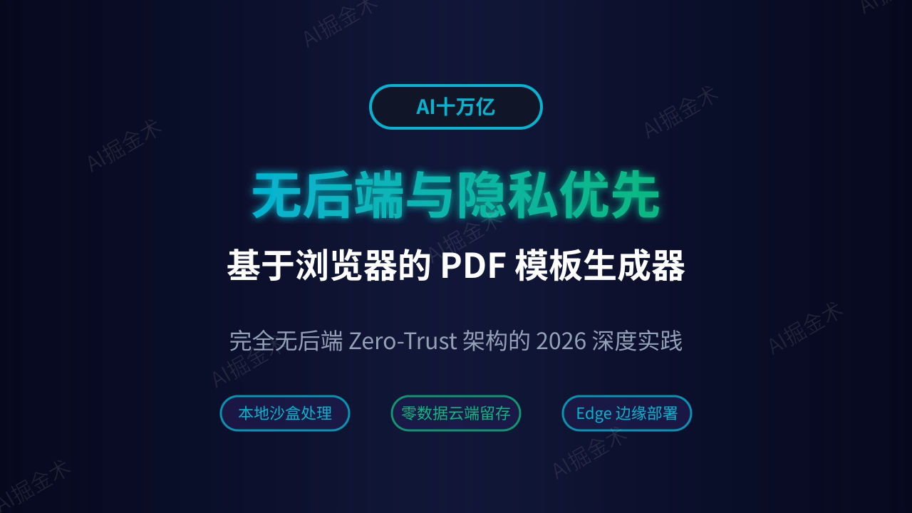 无后端与隐私优先:基于浏览器的PDF生成器