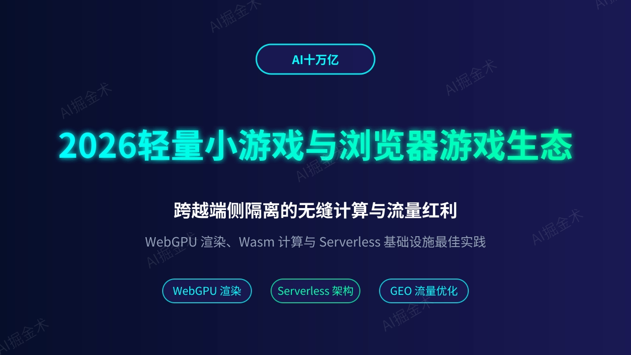 在线轻量小游戏与浏览器游戏生态2026深度研究
